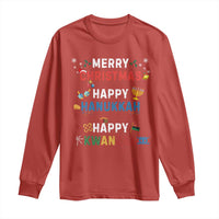Funny Merry Christmas Happy Hanukkah Happy Kwanzaa Holiday Long Sleeve Shirt