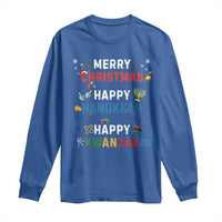 Funny Merry Christmas Happy Hanukkah Happy Kwanzaa Holiday Long Sleeve Shirt