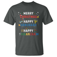 Funny Merry Christmas Happy Hanukkah Happy Kwanzaa Holiday T Shirt - Wonder Print Shop