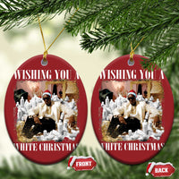 Funny Dirty Santa Diddy Xmas Christmas Ornament Wishing You A White Xmas Santa Hat - Wonder Print Shop