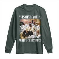 Funny Dirty Santa Diddy Christmas Long Sleeve Shirt Wishing You A White Christmas Santa Hat