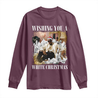 Funny Dirty Santa Diddy Christmas Long Sleeve Shirt Wishing You A White Christmas Santa Hat