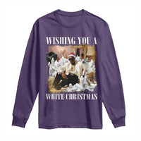 Funny Dirty Santa Diddy Christmas Long Sleeve Shirt Wishing You A White Christmas Santa Hat