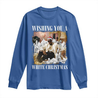 Funny Dirty Santa Diddy Christmas Long Sleeve Shirt Wishing You A White Christmas Santa Hat