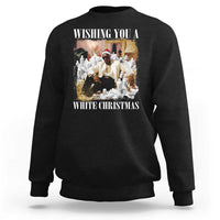 Funny Dirty Santa Diddy Christmas Sweatshirt Wishing You A White Christmas Santa Hat - Wonder Print Shop