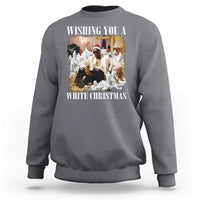 Funny Dirty Santa Diddy Christmas Sweatshirt Wishing You A White Christmas Santa Hat - Wonder Print Shop