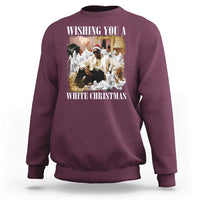 Funny Dirty Santa Diddy Christmas Sweatshirt Wishing You A White Christmas Santa Hat - Wonder Print Shop