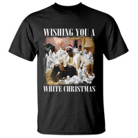 Funny Dirty Santa Diddy Christmas T Shirt Wishing You A White Christmas Santa Hat - Wonder Print Shop