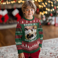 Funny Dirty Santa Diddy Xmas Ugly Christmas Sweater Wishing You A White Christmas Santa Hat - Wonder Print Shop