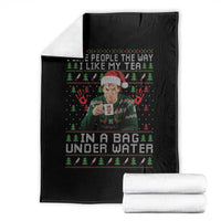 Funny Christmas Crime Drama Throw Blanket I Like People The Way I Like My Tea In A Bag Under Water - Wonder Print Shop