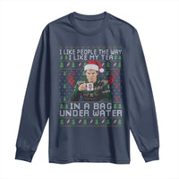 Funny Christmas Crime Drama Long Sleeve Shirt I Like People The Way I Like My Tea In A Bag Under Water - Wonder Print Shop