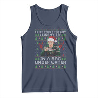 Funny Christmas Crime Drama Tank Top I Like People The Way I Like My Tea In A Bag Under Water - Wonder Print Shop