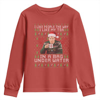 Funny Christmas Crime Drama Youth Sweatshirt I Like People The Way I Like My Tea In A Bag Under Water - Wonder Print Shop