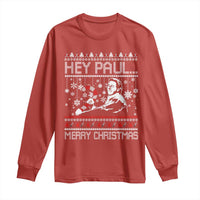 Funny Christmas Psycho Long Sleeve Shirt Hey Paul Merry Christmas Serrial Killer Movie - Wonder Print Shop