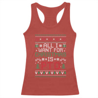 All I Want For Christmas Is PTO Racerback Tank Top Funny Office Xmas Holiday Work - Wonder Print Shop