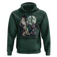 Funny Three Alpha Wolf Howling Moon Hoodie Weird Cringe Werewolf Meme - Wonder Print Shop