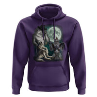 Funny Three Alpha Wolf Howling Moon Hoodie Weird Cringe Werewolf Meme - Wonder Print Shop