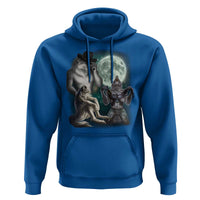 Funny Three Alpha Wolf Howling Moon Hoodie Weird Cringe Werewolf Meme - Wonder Print Shop