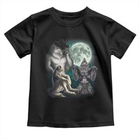 Funny Three Alpha Wolf Howling Moon Toddler T Shirt Weird Cringe Werewolf Meme - Wonder Print Shop