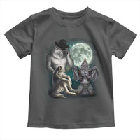 Funny Three Alpha Wolf Howling Moon Toddler T Shirt Weird Cringe Werewolf Meme - Wonder Print Shop