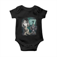 Funny 67 Alpha Wolf Baby Onesie Cringe Werewolf Howling Six Seven Meme - Wonder Print Shop