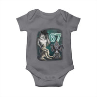 Funny 67 Alpha Wolf Baby Onesie Cringe Werewolf Howling Six Seven Meme - Wonder Print Shop