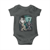 Funny 67 Alpha Wolf Baby Onesie Cringe Werewolf Howling Six Seven Meme - Wonder Print Shop