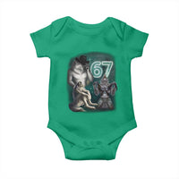 Funny 67 Alpha Wolf Baby Onesie Cringe Werewolf Howling Six Seven Meme - Wonder Print Shop