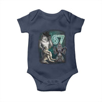 Funny 67 Alpha Wolf Baby Onesie Cringe Werewolf Howling Six Seven Meme - Wonder Print Shop