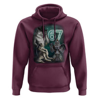 Funny 67 Alpha Wolf Hoodie Cringe Werewolf Howling Six Seven Meme - Wonder Print Shop