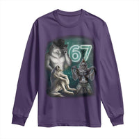 Funny 67 Alpha Wolf Long Sleeve Shirt Cringe Werewolf Howling Six Seven Meme - Wonder Print Shop