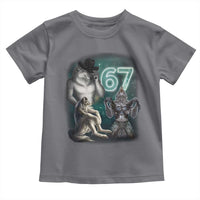 Funny 67 Alpha Wolf Toddler T Shirt Cringe Werewolf Howling Six Seven Meme - Wonder Print Shop