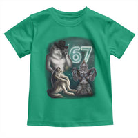 Funny 67 Alpha Wolf Toddler T Shirt Cringe Werewolf Howling Six Seven Meme - Wonder Print Shop