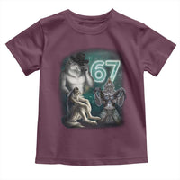 Funny 67 Alpha Wolf Toddler T Shirt Cringe Werewolf Howling Six Seven Meme - Wonder Print Shop