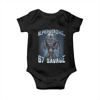 Funny 67 Alpha Wolf Baby Onesie Alpha Loading 67 Savage Six Seven Gen Z Meme - Wonder Print Shop