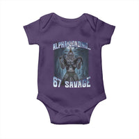 Funny 67 Alpha Wolf Baby Onesie Alpha Loading 67 Savage Six Seven Gen Z Meme - Wonder Print Shop