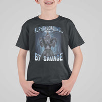 Funny 67 Alpha Wolf T Shirt For Kid Alpha Loading 67 Savage Six Seven Gen Z Meme - Wonder Print Shop