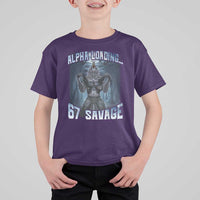 Funny 67 Alpha Wolf T Shirt For Kid Alpha Loading 67 Savage Six Seven Gen Z Meme - Wonder Print Shop