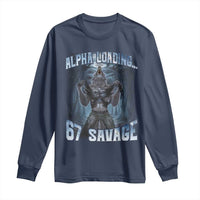 Funny 67 Alpha Wolf Long Sleeve Shirt Alpha Loading 67 Savage Six Seven Gen Z Meme - Wonder Print Shop