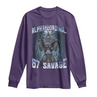 Funny 67 Alpha Wolf Long Sleeve Shirt Alpha Loading 67 Savage Six Seven Gen Z Meme - Wonder Print Shop