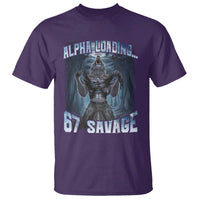 Funny 67 Alpha Wolf T Shirt Alpha Loading 67 Savage Six Seven Gen Z Meme - Wonder Print Shop