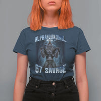 Funny 67 Alpha Wolf T Shirt For Women Alpha Loading 67 Savage Six Seven Gen Z Meme - Wonder Print Shop