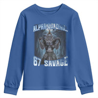 Funny 67 Alpha Wolf Youth Sweatshirt Alpha Loading 67 Savage Six Seven Gen Z Meme - Wonder Print Shop