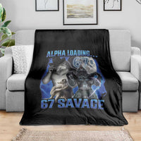 Funny Six Seven Alpha Wolf Throw Blanket Alpha Loading 67 Savage Wolves Moon Meme