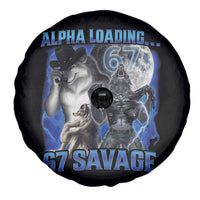 Funny Six Seven Alpha Wolf Spare Tire Cover Alpha Loading 67 Savage Wolves Moon Meme