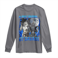 Funny Six Seven Alpha Wolf Long Sleeve Shirt Alpha Loading 67 Savage Wolves Moon Meme