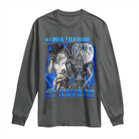 Funny Six Seven Alpha Wolf Long Sleeve Shirt Alpha Loading 67 Savage Wolves Moon Meme