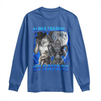Funny Six Seven Alpha Wolf Long Sleeve Shirt Alpha Loading 67 Savage Wolves Moon Meme