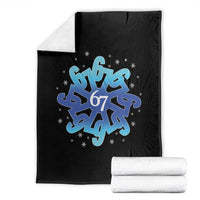 Funny 67 Christmas Snowflake Throw Blanket Six Seven Meme Xmas - Wonder Print Shop