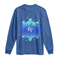 Funny 67 Christmas Snowflake Long Sleeve Shirt Six Seven Meme Xmas - Wonder Print Shop